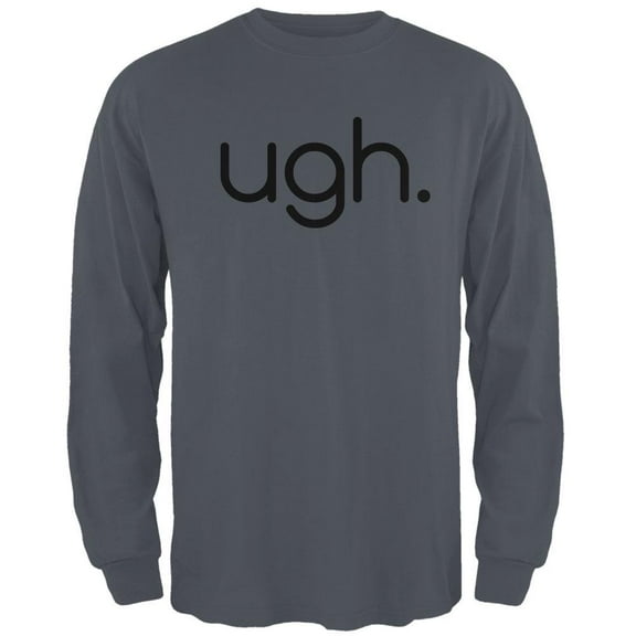 Funny Ugh Expression Mens Long Sleeve T Shirt Charcoal 2XL