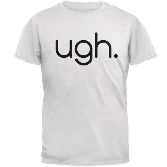 Funny Ugh Expression Mens T Shirt White LG