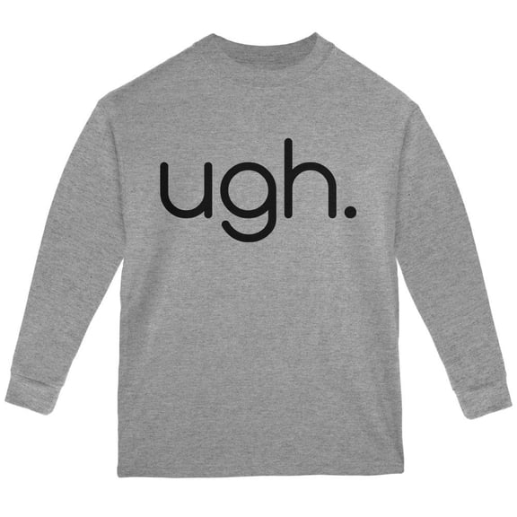 Funny Ugh Expression Youth Long Sleeve T Shirt Storm Grey YXL