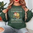 thumbnail image 1 of Funny Ugly Christmas Possum Sweater, Overstimulated But Festive Possum Sweatshirt, 1 of 5