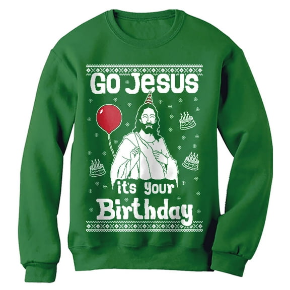 Funny Ugly Christmas Sweatshirt for Men Women Pullover Birthday Green Small