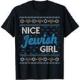 thumbnail image 1 of Funny Ugly Hanukkah Sweater Shirt Nice Jewish Girl Matching T-ShirtMen's and women's gift, black and white T-shirt, size: Extra large S-4XL, 1 of 4