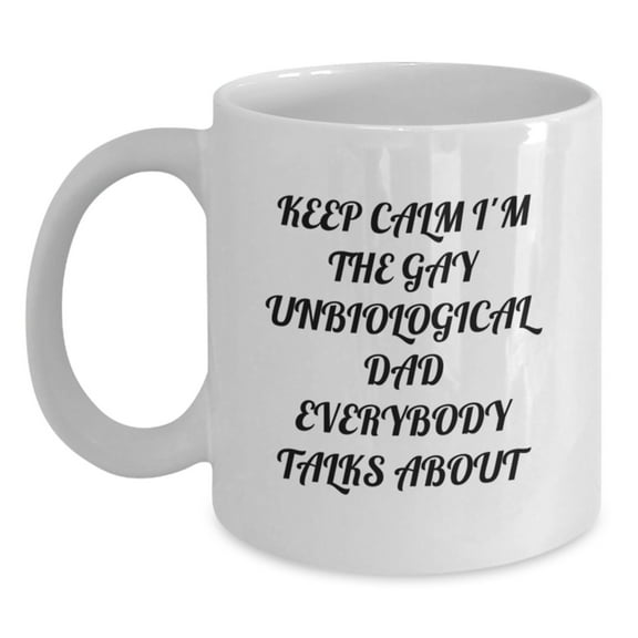 Funny Unbiological Dad Gifts from Men to Unbiological Dad Unbiological Dad White Coffee Mug for Christmas Unique Gifts