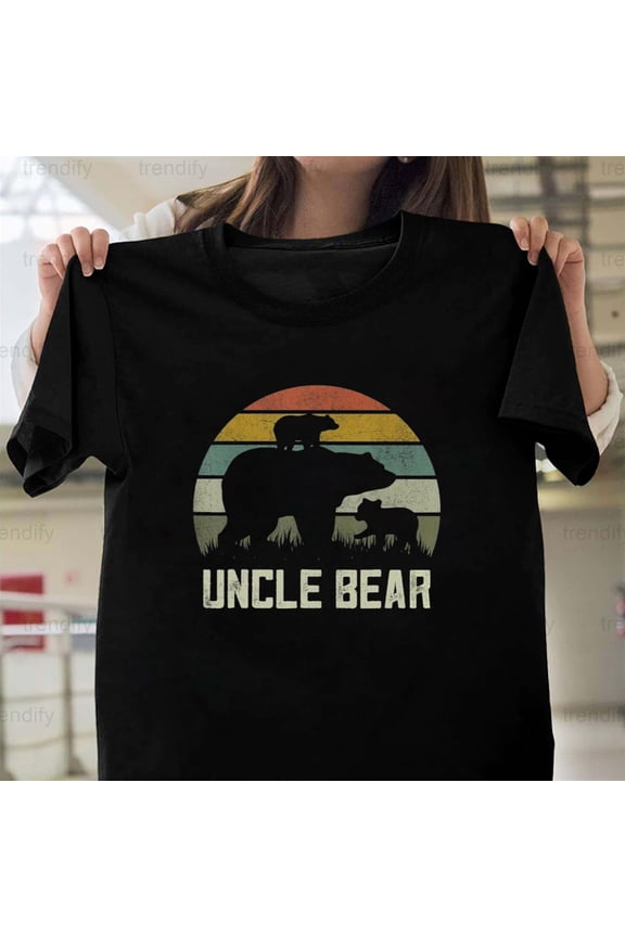 Funny Uncle Bear And Cub Matching Family Themed Graphic Gift, K5834 Unisex T-Shirt – Extended Sizes Up to 5XL
