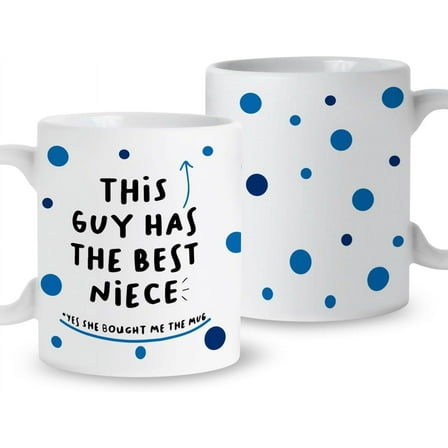 Funny Uncle Coffee Mug Gift, This Guy Has The Best Niece, Uncle Mug Gift from Niece Nephew, Uncle Gift for Christmas Birthday, Best Uncle Coffee Mug Gifts, Ceramic 11oz