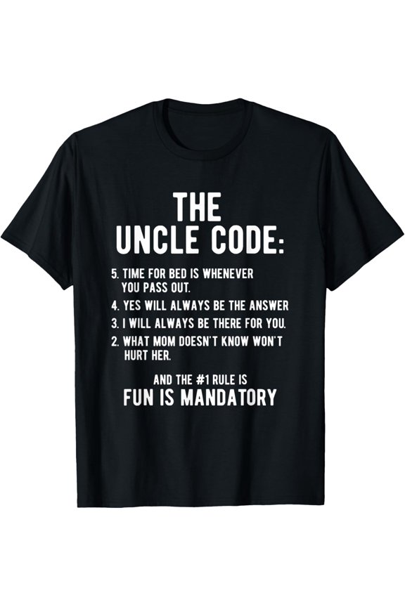 Funny Uncle Gifts From Niece Nephew The Uncle Code Cool T-Shirt