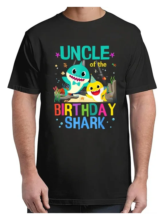 Funny Uncle Of The Birthday Family Shark Funny Adult S-4XL T-Shirt