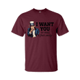 thumbnail image 1 of Funny Uncle Sam I Want You To Stay 6 Feet Away Short Sleeve T-shirt-Maroon-small, 1 of 4