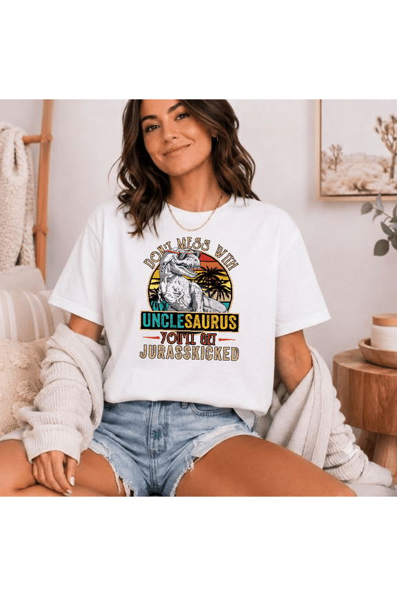 Funny Uncle T Shirt Distressed Unclesaurus Dinosaur Father Day GiftV11424,for unisex up to 5XL