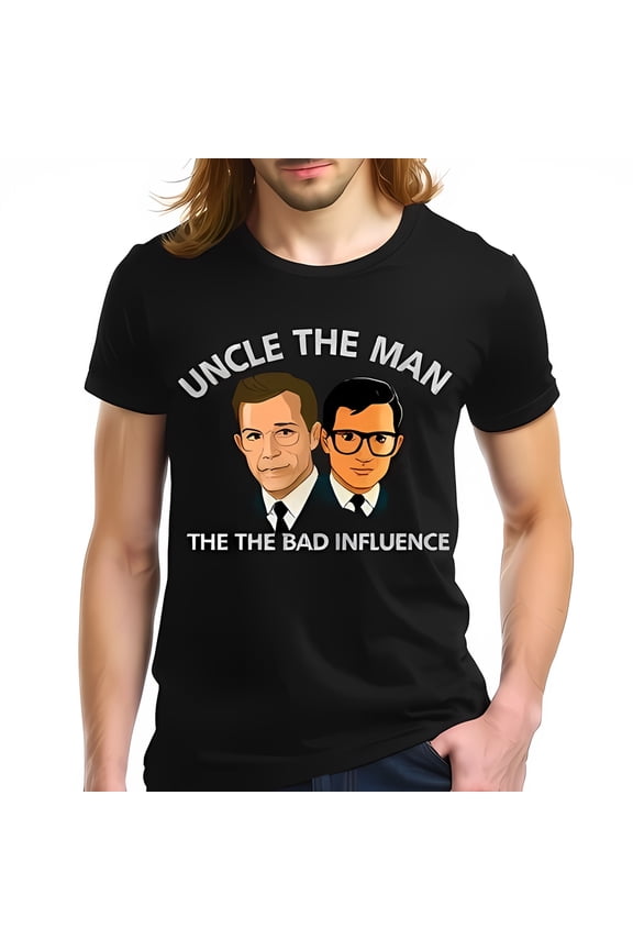 Funny Uncle T-Shirt - "Uncle the Man the Bad Influence" Retro Cartoon Design - Humorous Family Gift