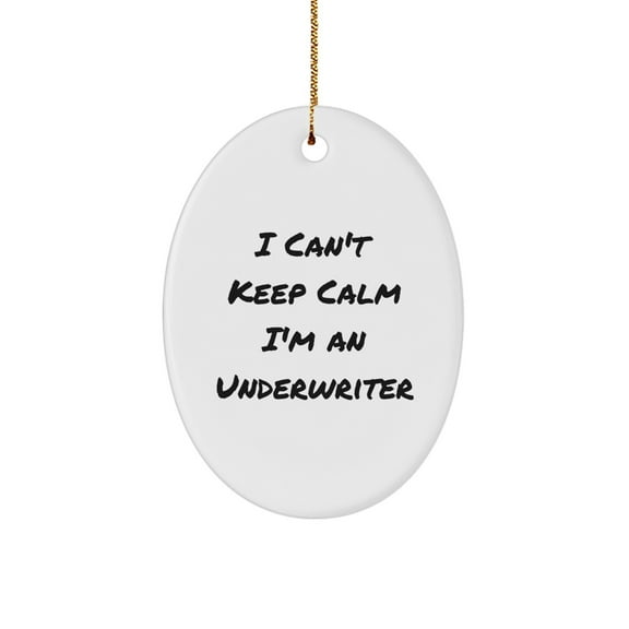 Funny Underwriter Gifts from Friends, I Can't Keep Calm I'm An Underwriter Oval Ornament for Christmas