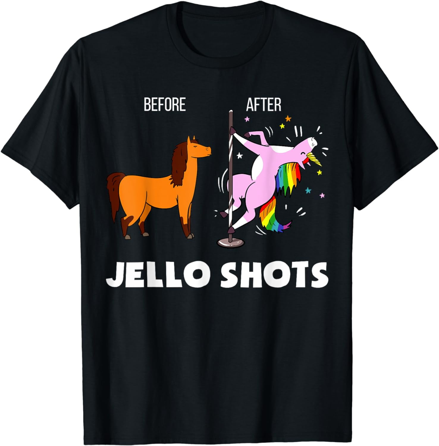 Funny Unicorn Before After Jello Shots TShirt