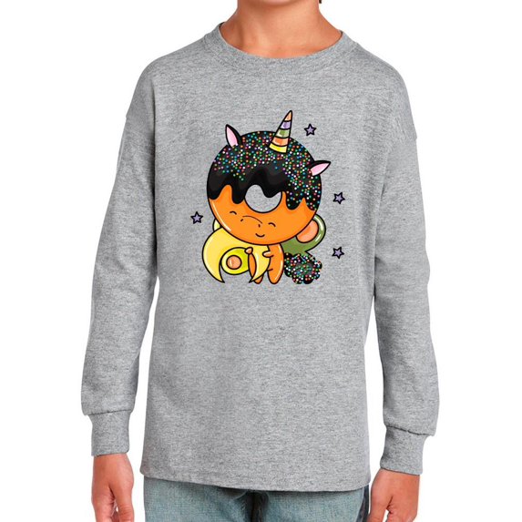 Funny Unicorn Donut Long Sleeve Toddler -Image by Shutterstock, 2 Toddler