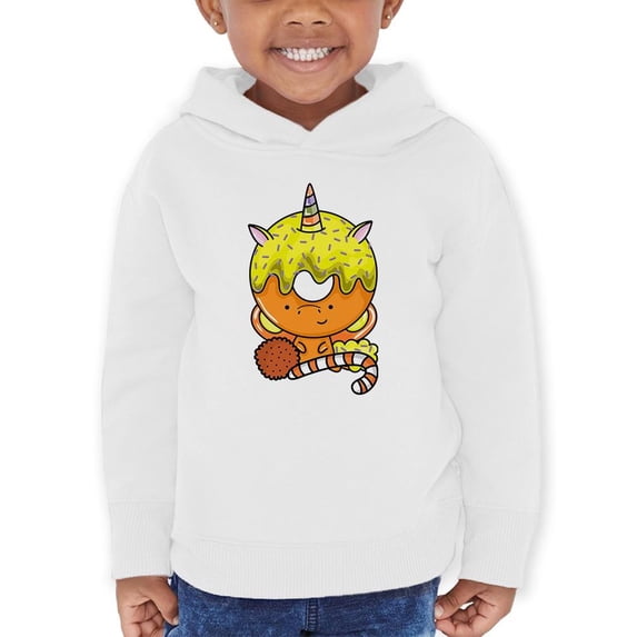 Funny Unicorn Donut V Hoodie Toddler -Image by Shutterstock, 5 Toddler
