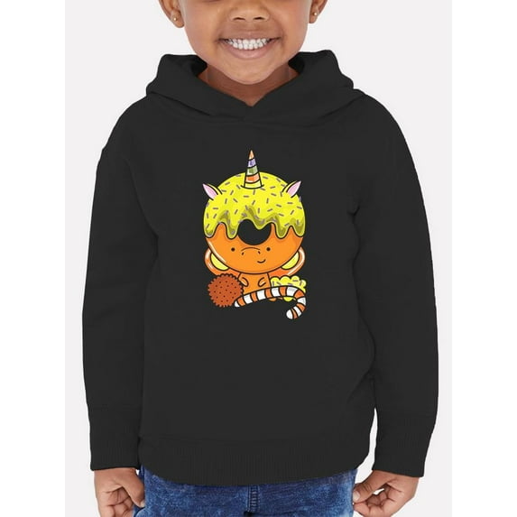 Funny Unicorn Donut V Hoodie Toddler -Image by Shutterstock, 5 Toddler