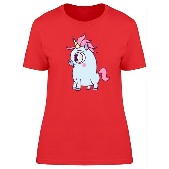 Funny Unicorn Doodle Cartoon T-Shirt Women -Image by Shutterstock, Female Medium