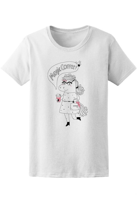 Funny Unicorn Dress Magic Coffee Tee Women's -Image by Shutterstock