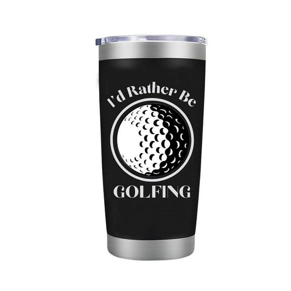 Funny Unique Golf Themed Gifts for Golfers Who Love to Golf - I'd Rather Be Golfing - 20 oz - Laser Engraved Coffee Tumbler For Travel