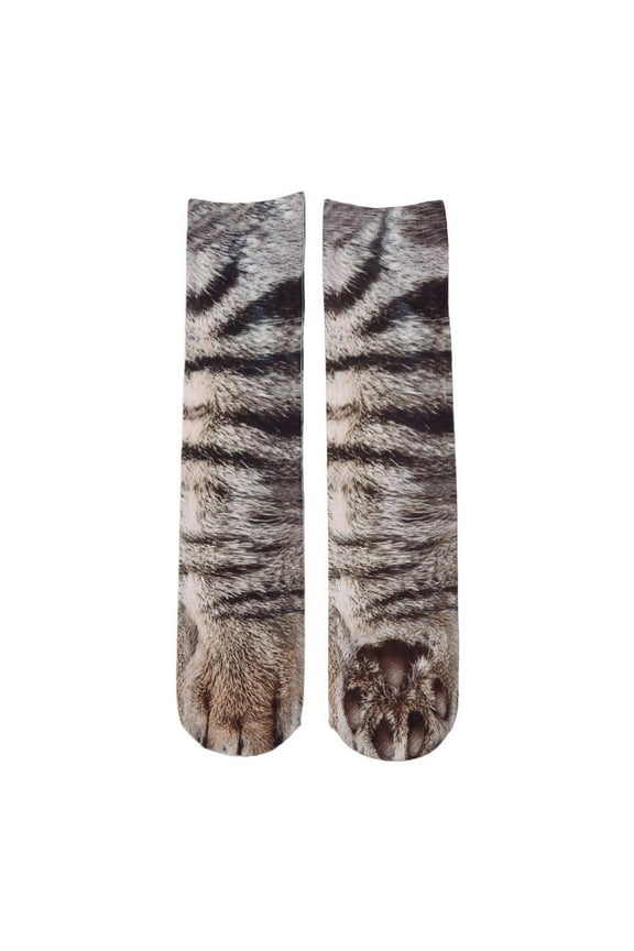 Funny Unisex Adult Kids Elastic Sock Animal Paw Feet Foot Print 3D Socks