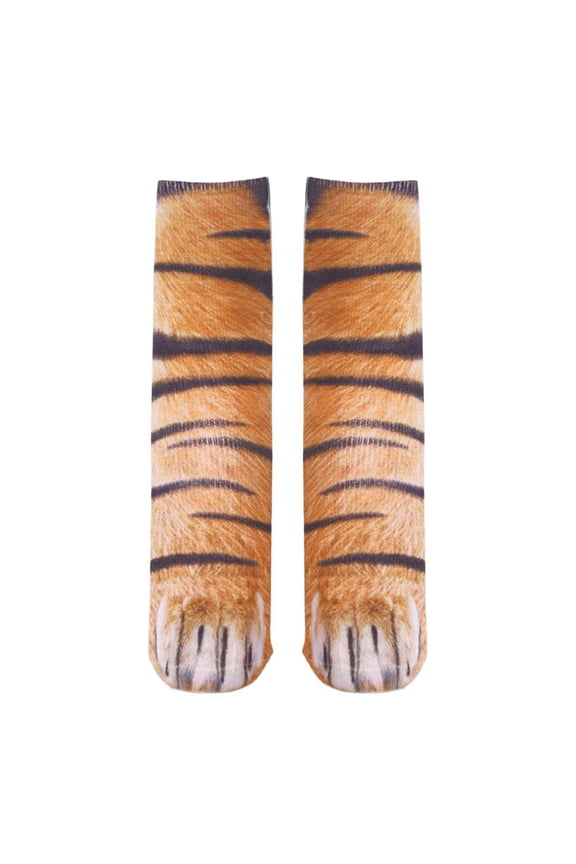 Funny Unisex Adult Kids Elastic Sock Animal Paw Feet Print Crew Socks Foot U2M0