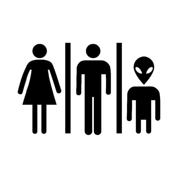 Funny Unisex Alien Vinyl Decal Sticker | Cars Trucks Vans Walls Laptops Cups | Black | 6.5 inches | KCD1024