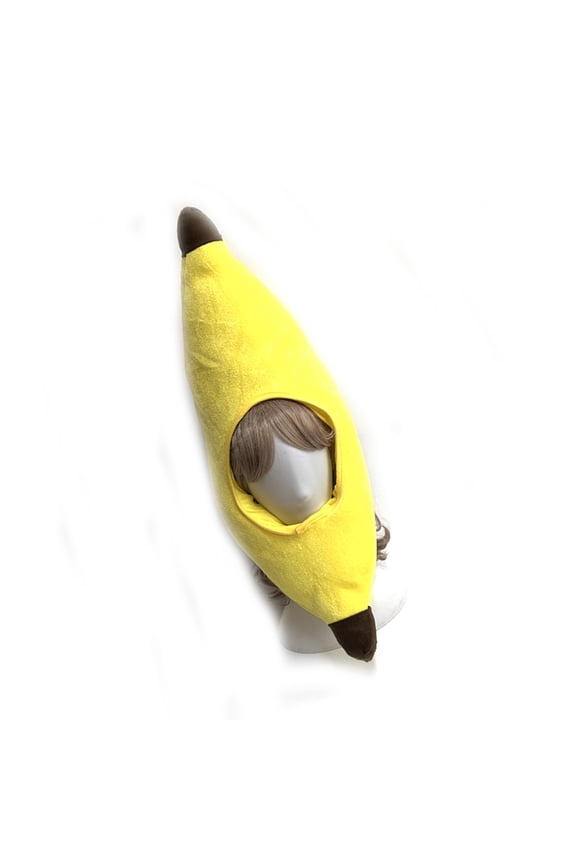 Funny Unisex Banana Hat Costume Accessory Washable Fabric Elastic Closure For Halloween Parties And Theme Night