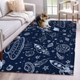 thumbnail image 1 of Funny Universe Area Rugs 4x6 ft Cartoon Rocket Graffiti Alien Spaceship Planet Washable Rug Non Slip Indoor Carpet Absorbent Floor Mat for Living Room Bedroom Dining Room, 1 of 9