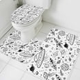 thumbnail image 1 of Funny Universe Bathroom Rugs Set Cartoon Rocket Graffiti Alien Spaceship Planets Non Slip Absorbent Soft Bath Mats 3 Piece Set with Bathroom Rug, U-Shaped Floor Mat, Toilet Seat Cover Small Size, 1 of 9