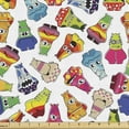 thumbnail image 1 of Ambesonne Funny Fabric by the Yard Upholstery, Playful Friendly Monsters, 1 Yard, Multicolor, 1 of 4
