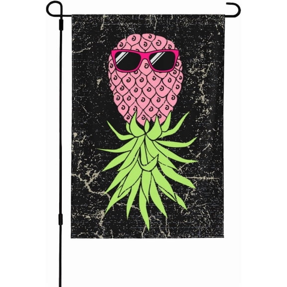 Funny Upside Down Pineappale Garden Flag outdoor yard flags 12.5"x18" Flag Seasonal House Flag Welcome Flag Rustic Farmhouse Decor for Seasonal Holiday