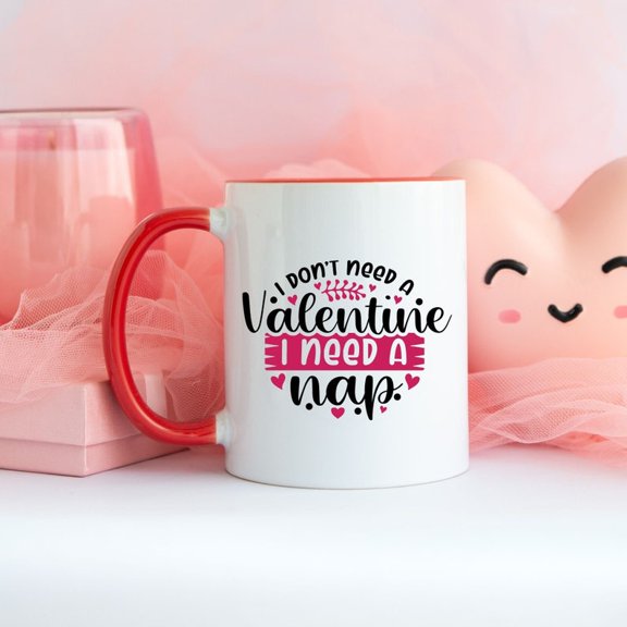 Funny VaL1entine's Coffee Mug Nap Lover Gift, 11oz Ceramic