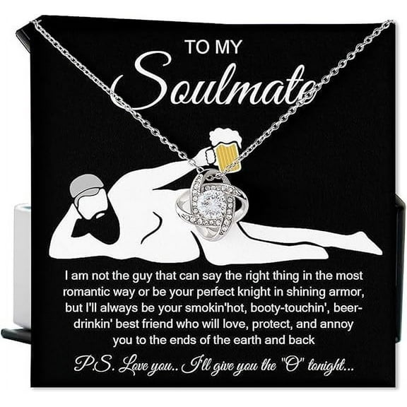 Funny Valentine Day Gift for Wife/Girlfriend, To My Soulmate Necklace, Anniversary Gifts For Girlfriend, Best Birthday Meaningful Gift Ideas For Wife, Women Romantic Jewelry For Her