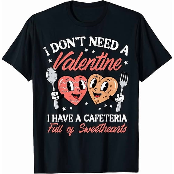 Funny Valentine Sweethearts Cafeteria Staff Graphic Unisex T-Shirt