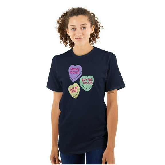 Funny Valentine's Conversation Hearts Women's Graphic T Shirt Tees Brisco Brands L
