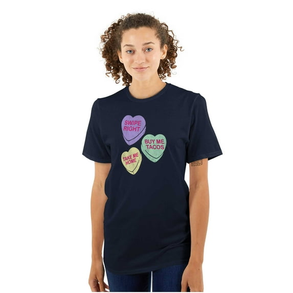 Funny Valentine's Conversation Hearts Women's Graphic T Shirt Tees Brisco Brands S