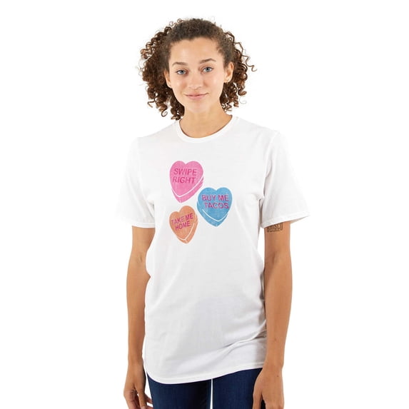 Funny Valentine's Conversation Hearts Women's Graphic T Shirt Tees Brisco Brands X