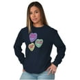 thumbnail image 1 of Funny Valentine's Conversation Hearts Women's Long Sleeve T Shirt Brisco Brands S, 1 of 6
