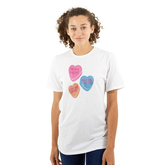 Funny Valentine's Conversation Hearts Women's Plus Size Graphic Tee Brisco Brands 2X