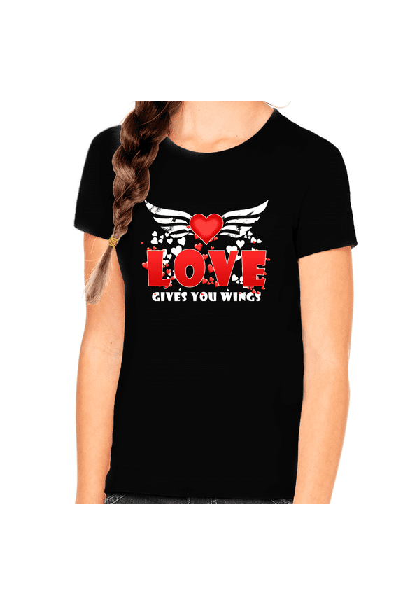 Funny Valentine's Day Shirt for Girls Love T-Shirts for Girls Love Shirt Valentines Day Gifts for Kids
