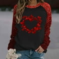 thumbnail image 1 of Funny Valentine's Day Sweatshirt Classic Love Heart Printed Pullover Casual Shoulder Sleeve Long Sleeve Round Neck Loose Cozy Sweatshirts Tops Red XXXL, 1 of 4