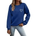 thumbnail image 1 of Funny Valentine's Day Sweatshirt for Women Heart Graphic Shirts Long Sleeve Crew Neck Casual Print Lightweight Pullover Tops, 1 of 4