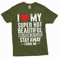 thumbnail image 1 of Funny Valentine's day Boyfriend Gift T-shirt I love my super hot Girlfriend sarcastic mens tee shirt (Large Military Green), 1 of 7