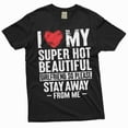 thumbnail image 1 of Funny Valentine's day Boyfriend Gift T-shirt I love my super hot Girlfriend sarcastic mens tee shirt, 1 of 7