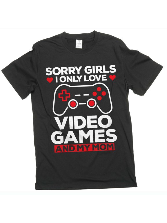 Funny Valentine's day I only love video games and my mom Tee shirt Son T-shirt