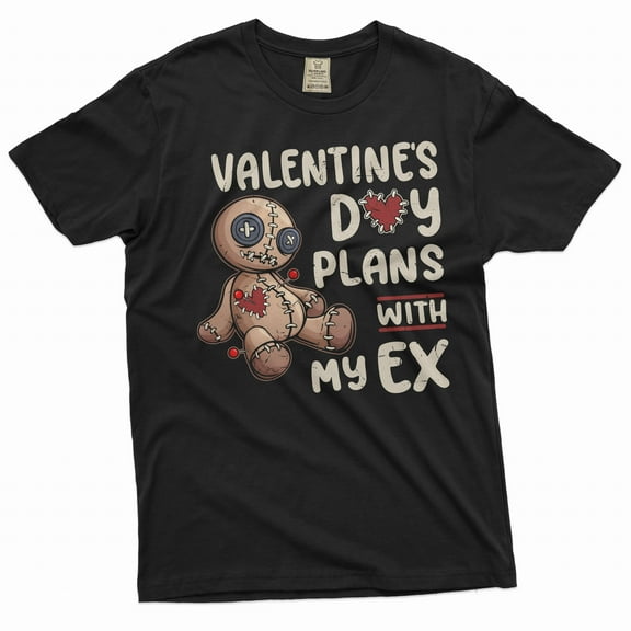 Funny Valentine's day T-shirt Men's funny ex girlfriend wife plans with my ex tee shirt (Large Black)