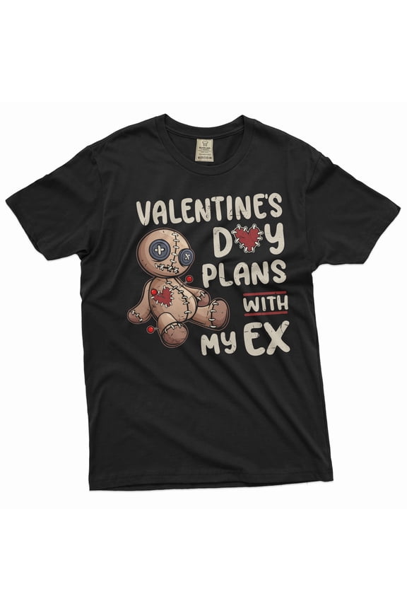 Funny Valentine's day T-shirt Men's funny ex girlfriend wife plans with my ex tee shirt (Large Black)