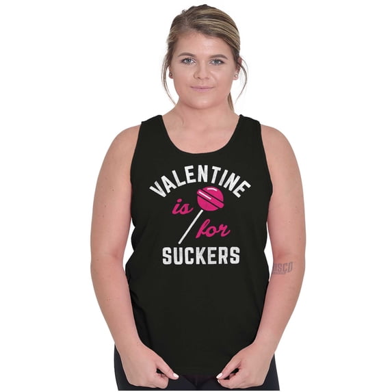 Funny Valentines Day For Suckers Tank Top Tee Shirt Women Brisco Brands S