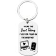 thumbnail image 1 of Funny Valentines Day Gifts for Boyfriend Girlfriend You're The Best Thing I've Found on The Internet Keychain Online Dating Game Husband Wife Anniversary Long Distance Relationship Gift for Him Her, 1 of 6