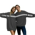 thumbnail image 1 of Funny Valentines Day Shirt for Couples, I Love You This Much Matching Sweatshirts Oversized Long Sleeve Pullover Cute Valentine's Day Outfits, 1 of 8