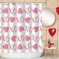 thumbnail image 1 of Funny Valentines Day Shower Curtain for Bathroom Decor - XOXO Romantic Waterproof Fabric Bathroom Curtain Set with 12 Hooks for Bathtubs, Washable - 72" x 72", Pink, 1 of 6
